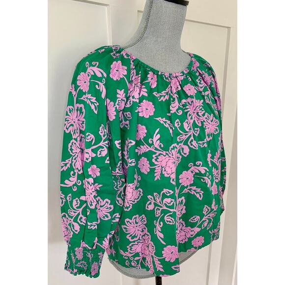 Xirena Blouse Top in Green/Pink Floral Size XS Pullover Summer Classic Boho - Picture 3 of 4